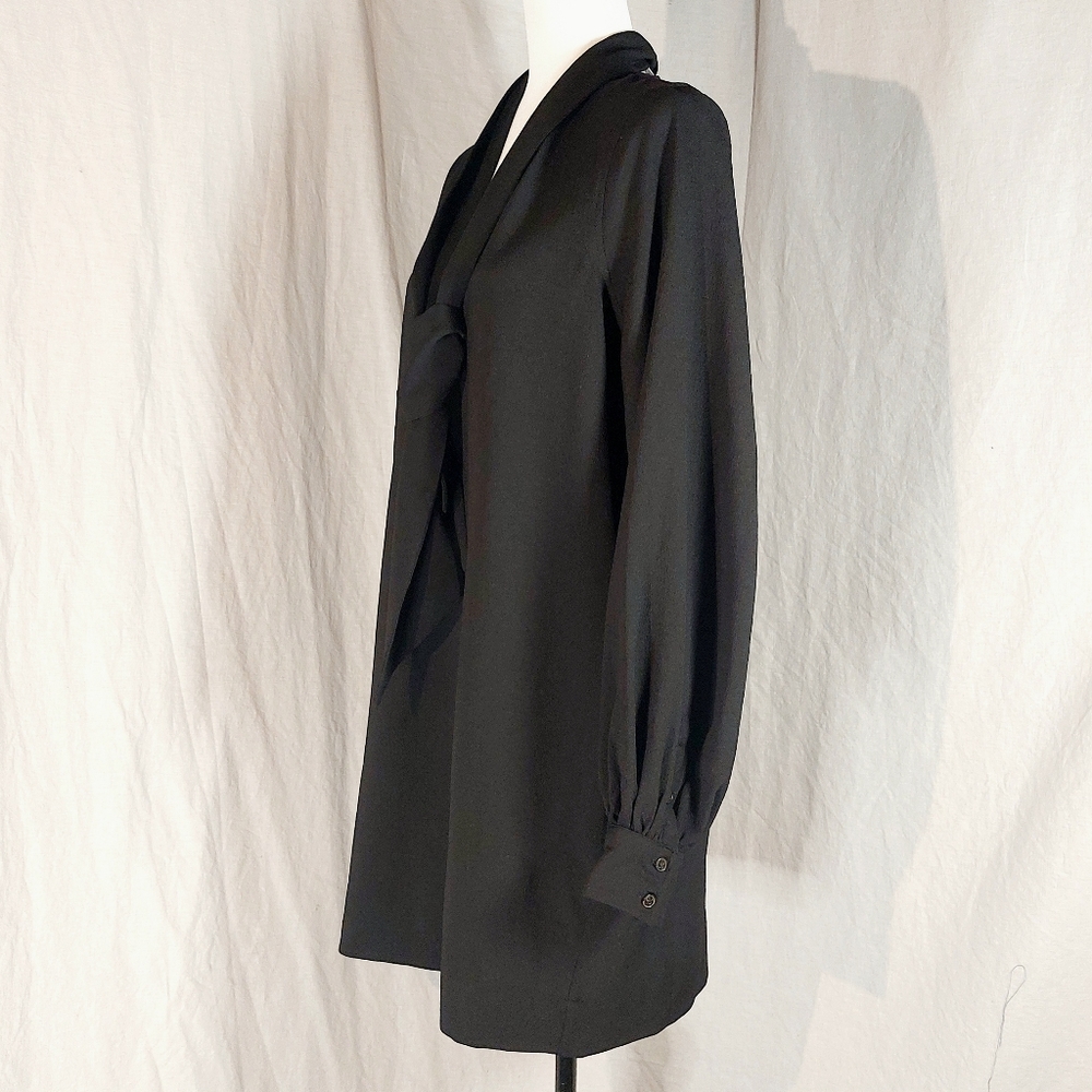 Ganni black bishop-sleeve mini dress, EU36, NWT - Picture 3 of 13